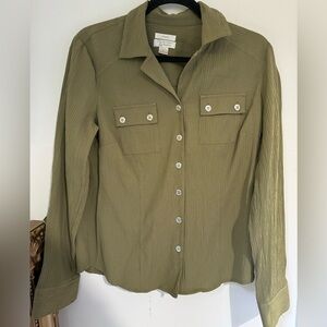 B. Christopher & Banks long sleeve button up olive size S